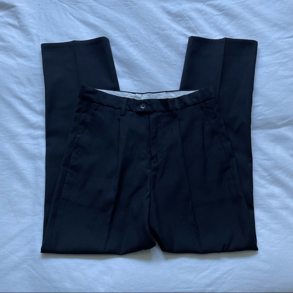 High rise straight trousers black